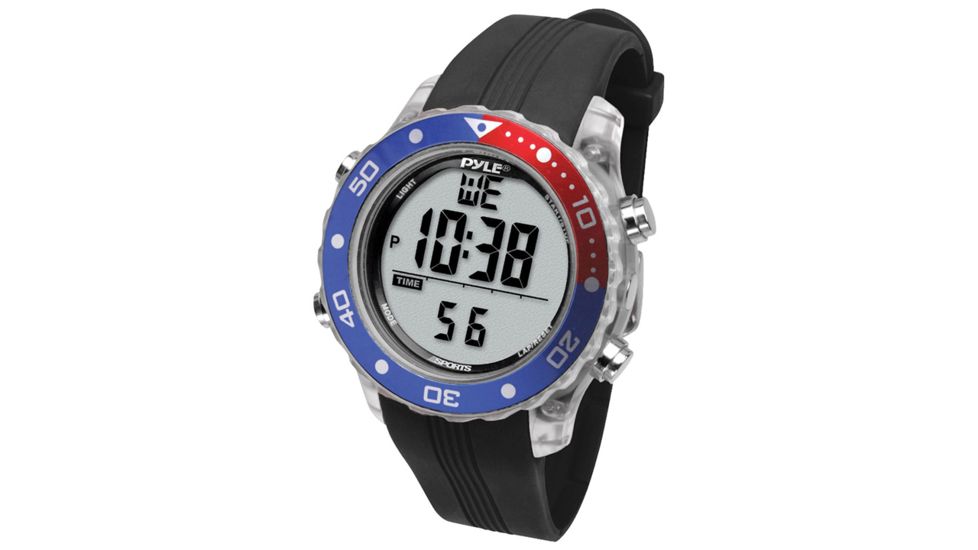 Pyle Snorkeling Master Sports Watch with Dive Mode, Chronograph, Stopwatch, Water Temperature, Dive Depth &amp; Duration Displays, Black PSNKW30BK