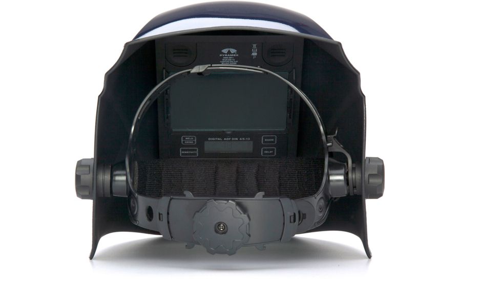 Pyramex Auto Darkening Helmet w/Digital Controls, Metallic Blue, WHAD6030MB