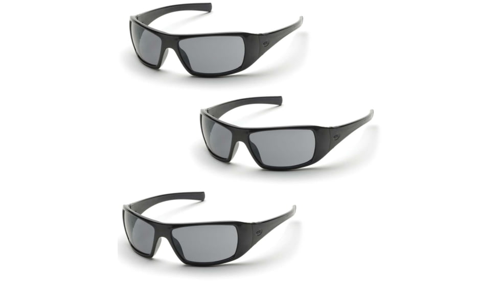 Pyramex Black Frame/Gray Anti-Fog Lens, Pack of 3