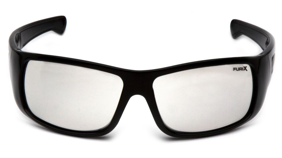 Pyramex Furix Safety Glasses, Black Frame, Indoor/Outdoor Mirror Anti-Fog Lenses, SB8580DT