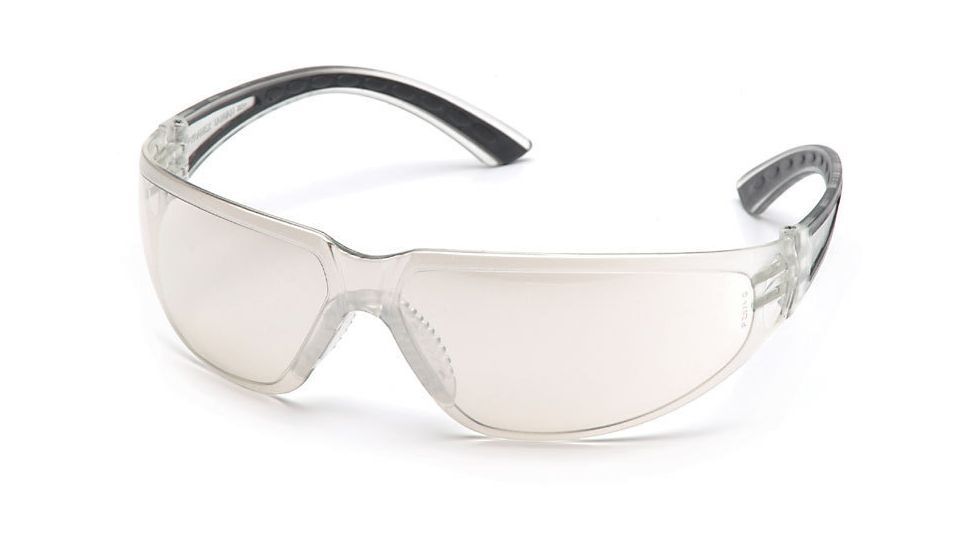 Pyramex Cortez Safety Glasses - Indoor/Outdoor Mirror Lens, Black Temples Frame SB3680S