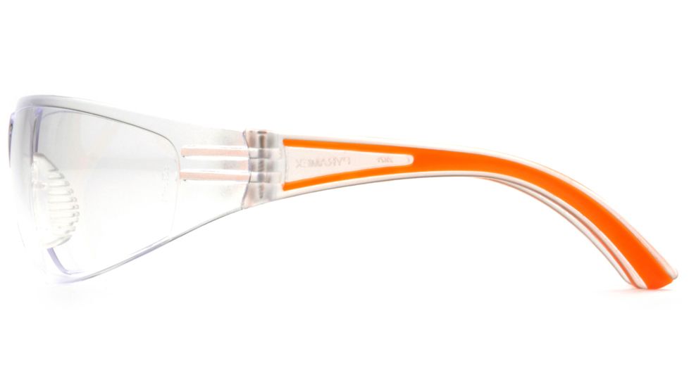 Pyramex Cortez Safety Eyewear - Clear Lens, Orange Temples Frame SO3610S