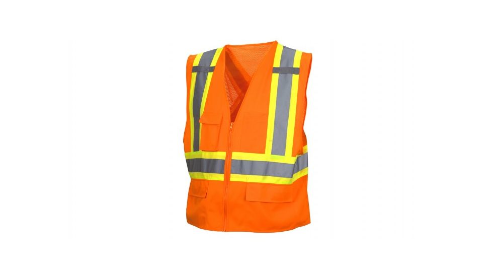 Pyramex CSA Lumen-X Vest w/Contrasting Reflective Tape, Hi-Vis Orange, Large RCZ2420L