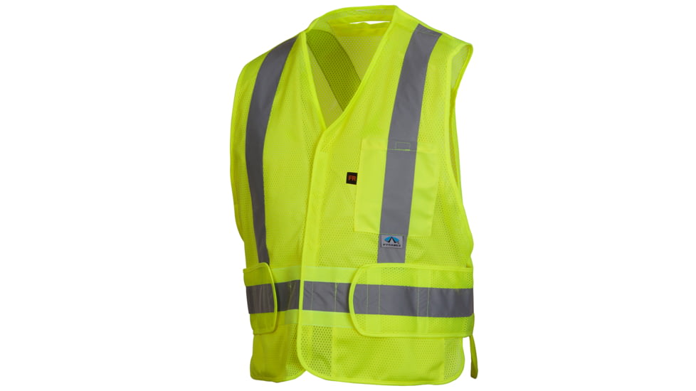CSA Lumen-X Vest w/Reflective Tape, Flame Retardant, Hi-Vis Lime, Med-XL