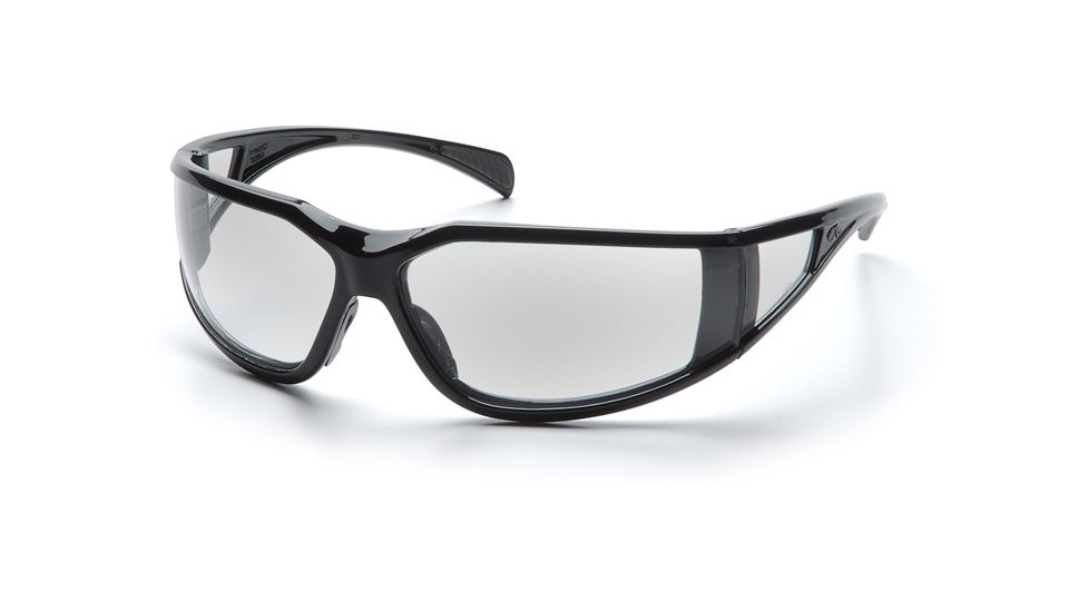Pyramex Exeter Safety Glasses - Clear Anti-Fog Lens, Glossy Black Frame SB5110DT