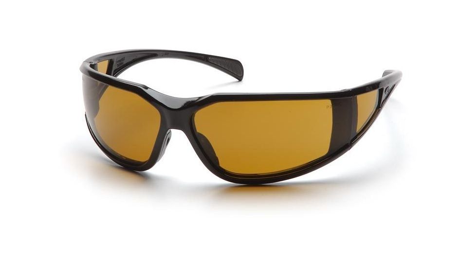 Pyramex Exeter Safety Glasses - Shooter's Amber Anti-Fog Lens, Glossy Black Frame SB5133DT