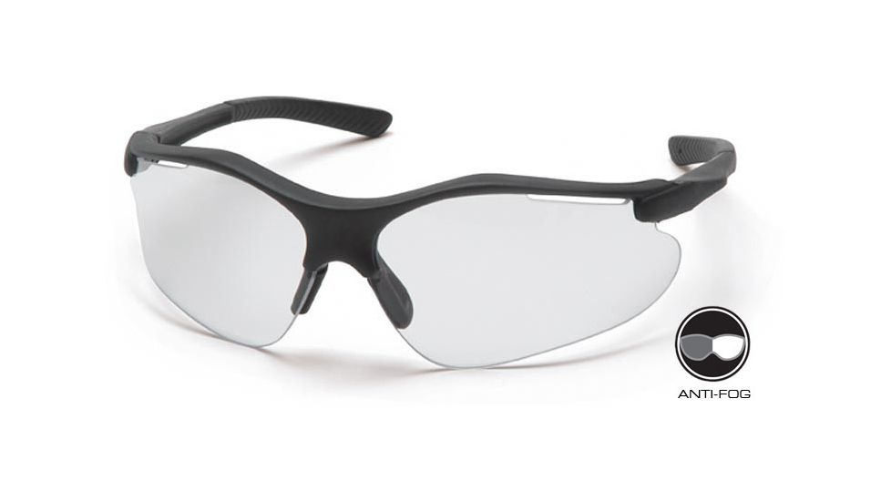 Pyramex Fortress Safety Glasses - Clear Anti-fog Lens, Black Frame SB3710DT
