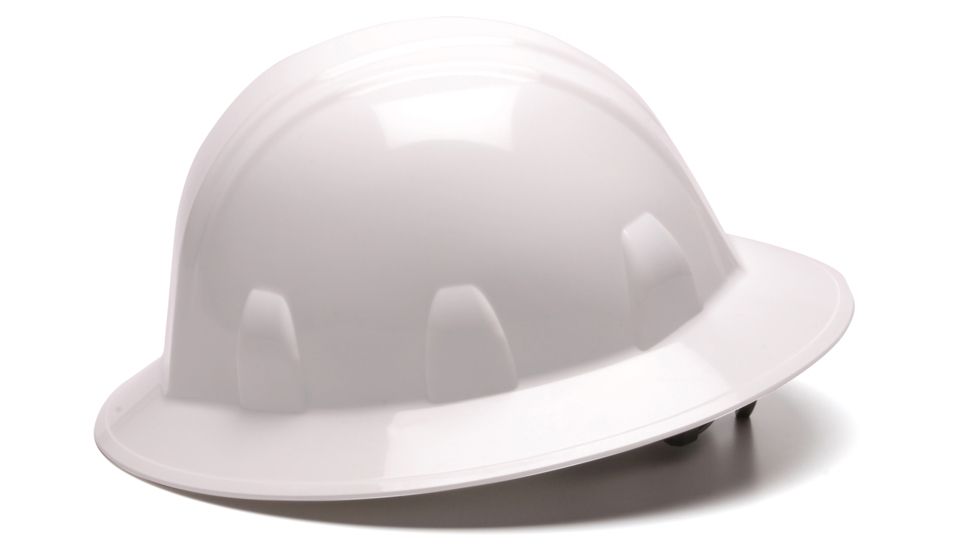 Pyramex Full Brim 4 Point Ratchet Suspension Hard Hat - White HP24110