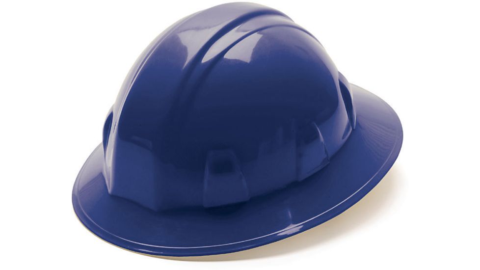 Pyramex Full Brim 6 Point Ratchet Suspension Hard Hat - Blue HP26160