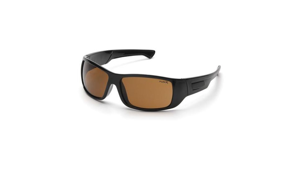 Pyramex Furix Safety Glasses, Black Frame, Coffee Anti-Fog Lenses, SB8515DT