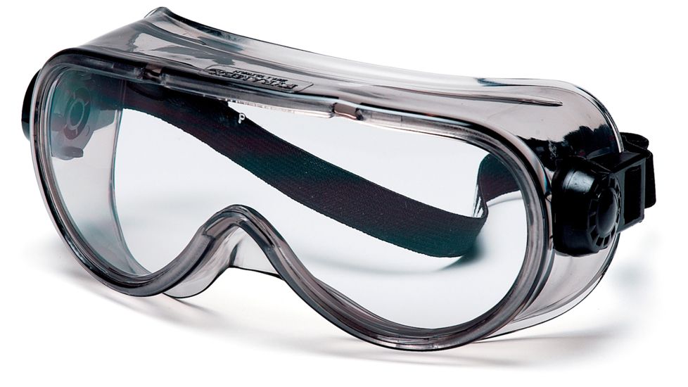 Pyramex G304 Chemical Splash Goggles w/ Black Strap Frame &amp; Anti Fog Lens,G304T