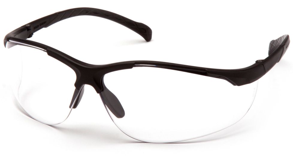Pyramex Gravex Safety Glasses w/Clear Anti-Fog Lens, Black, SB8910ST