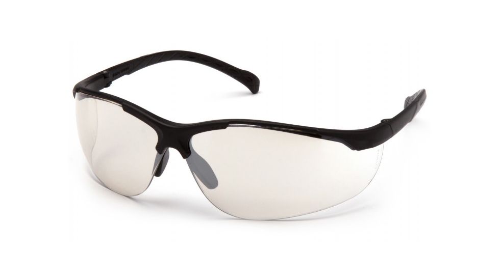 Pyramex Gravex Safety Glasses w/Indoor-Outdoor Mirror Lens, Black SB8980S