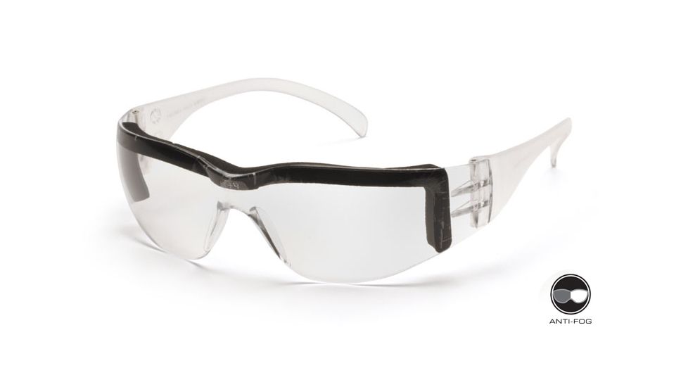 Pyramex Intruder Safety Glasses - Clear Frame w/ Foam Padding/Clear-Hardcoated Anti-fog Lens