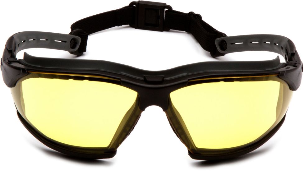 Pyramex Isotope Safety Glasses w/Amber H2MAX Anti-Fog Lens, Black, GB9430STM