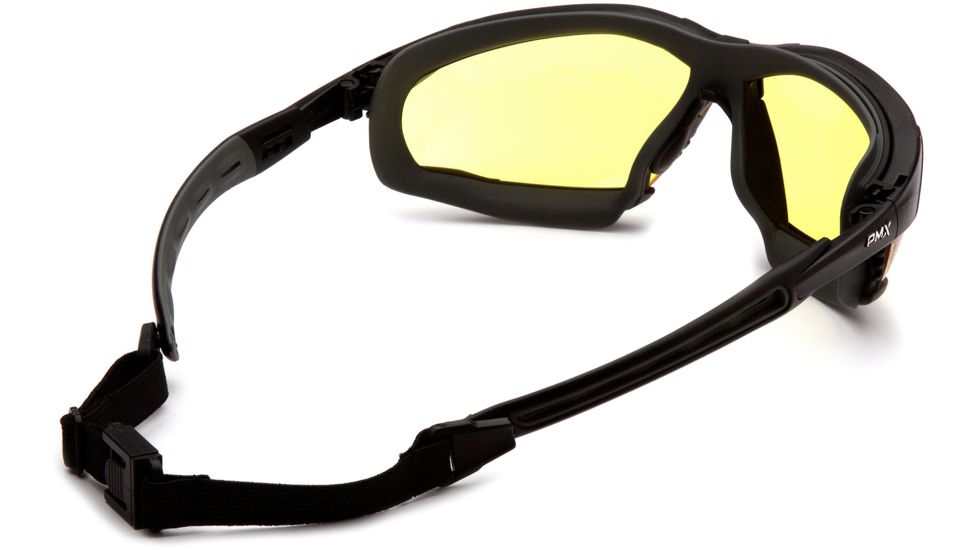 Pyramex Isotope Safety Glasses w/Amber H2MAX Anti-Fog Lens, Black, GB9430STM