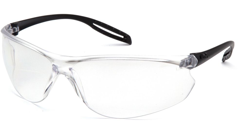 Pyramex Neshoba Safety Glasses w/Clear Anti-Fog Lens, Black, S9710ST
