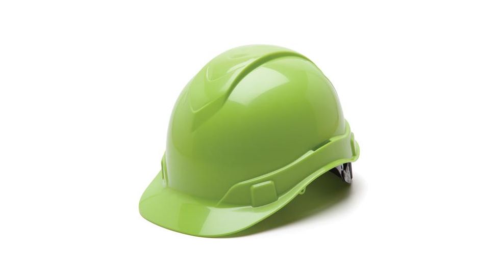 Pyramex Ridgeline HP46 Hard Hat,Cap-Style 6 Point Ratchet Suspension,Hi Viz Green HP46131