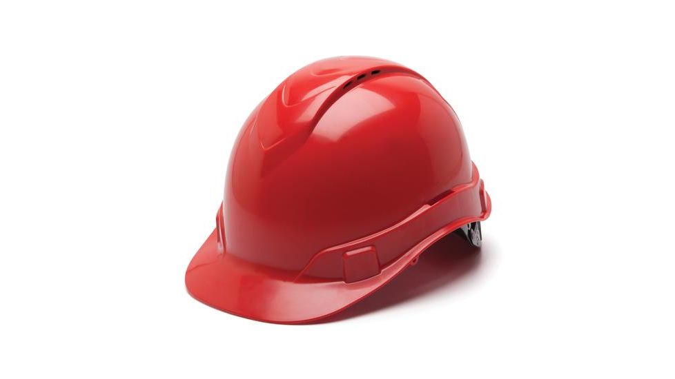 Pyramex Ridgeline Vented Cap Helmet, RED, Box HP44120V