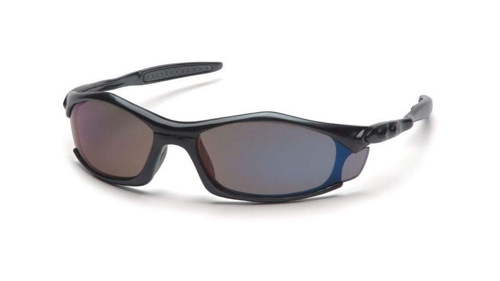 Pyramex Solara Safety Glasses - Blue Mirror Lens, Black Frame SB4375D