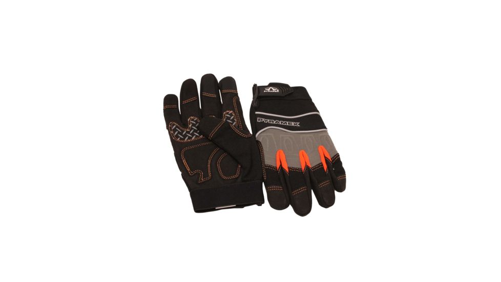 Pyramex Trade Series Gloves, Black/Orange, 2X Large, GL102X2