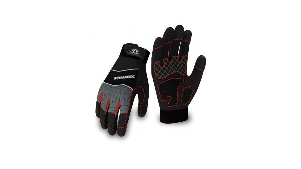 Pyramex Trade Series Gloves, Black/Orange, Small, GL102S