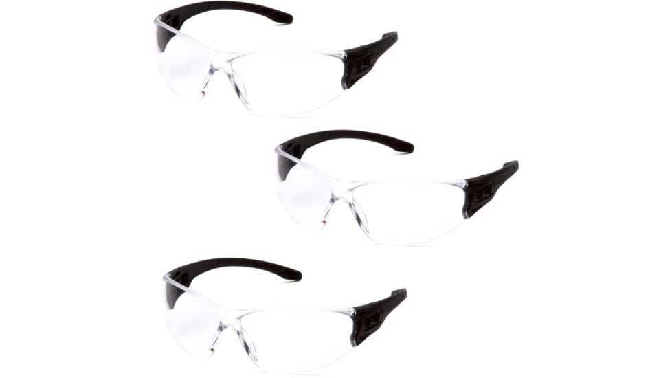 Pyramex Trulock Safety Glasses w/Clear Anti-Fog Lens, Black, Pack of 3