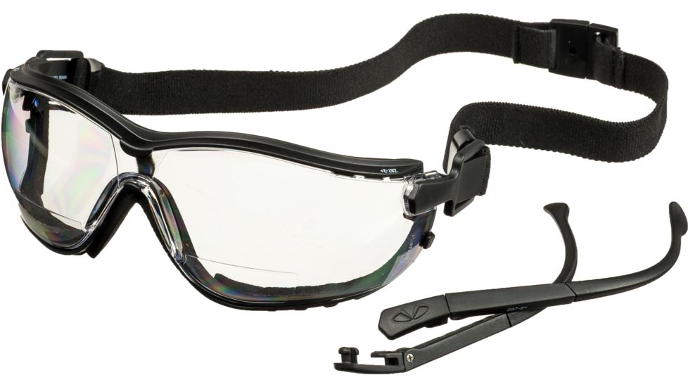 Pyramex V2G Reader Safety Goggles,Clear Anti-Fog + 2.0 lens, Black Frames GB1810STR20