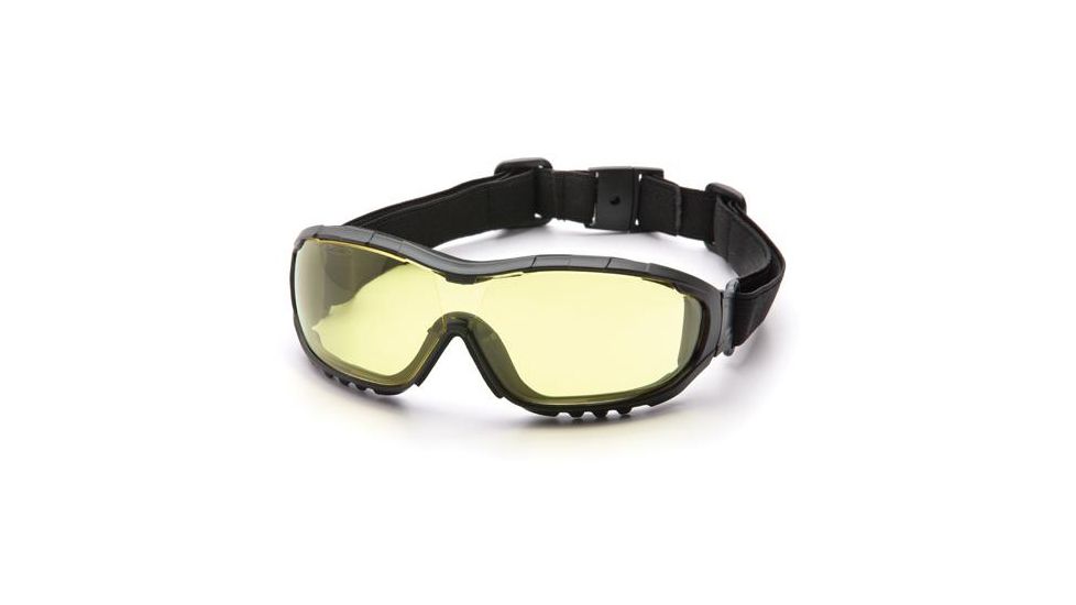 Pyramex V3G Safety Glasses, Black Strap/Temples/Amber Anti-Fog Lens GB8230ST