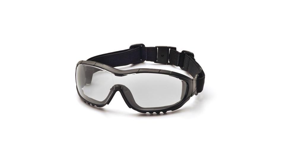 Pyramex V3G Safety Glasses, Black Strap/Temples/Clear Anti-Fog Lens GB8210ST, EDEMO1