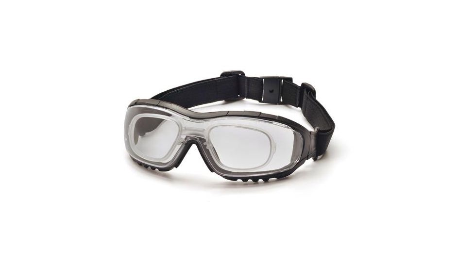 Pyramex V3G Safety Glasses, Black Strap/Temples/Clear Anti-Fog Lens GB8210STRX