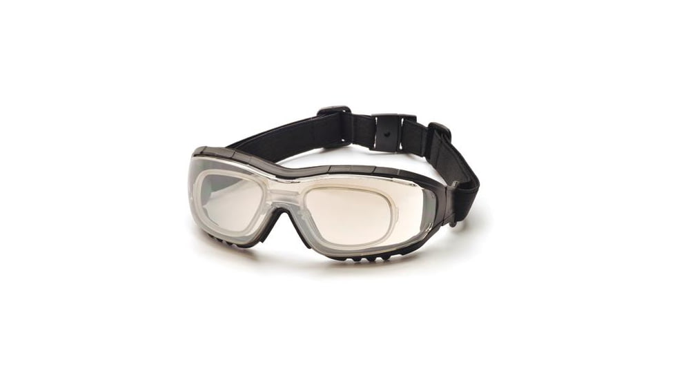 Pyramex V3G Safety Glasses, Black Strap/Temples/IO Mirror Anti-Fog Lens GB8280STRX