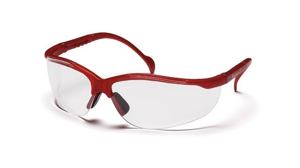 Pyramex Venture II Safety Glasses - Clear Lens, Maroon Frame SMM1810S