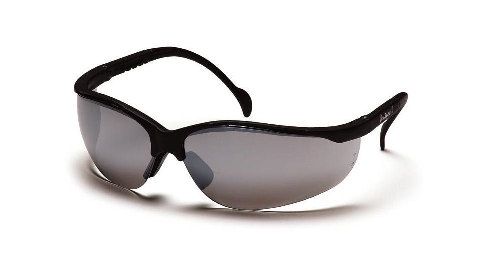 Pyramex Venture II Safety Glasses - Silver Mirror Lens, Black Frame SB1870S