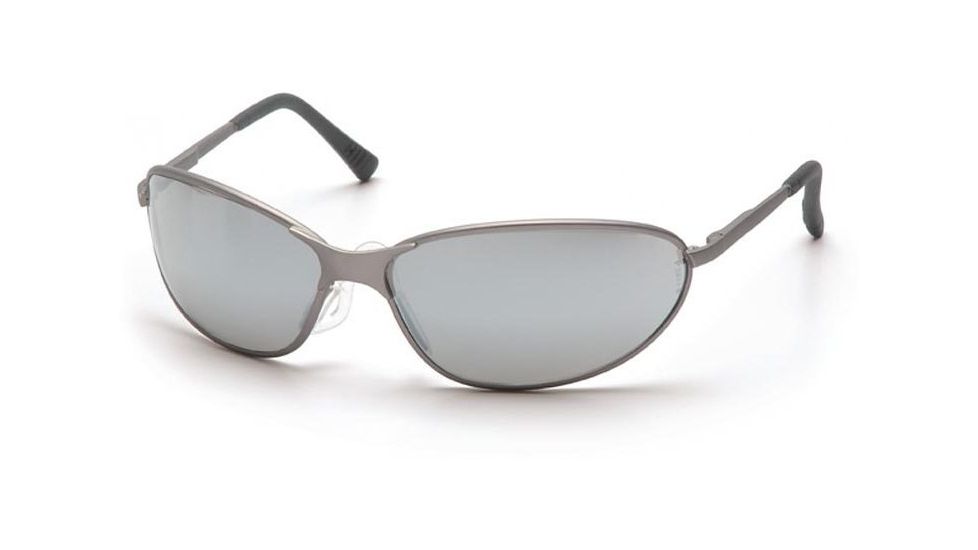 Pyramex Zone II Metal Safety Glasses - Silver Mirror Lens, Gun Metal Frame SGM3370E