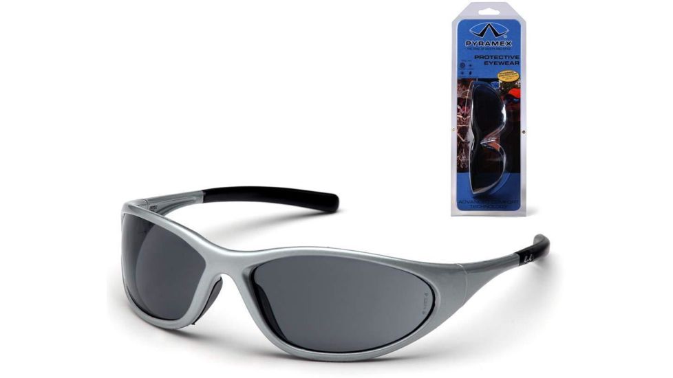 Pyramex Zone II Safety Glasses - Gray Lens, Silver Frame SS3320E3