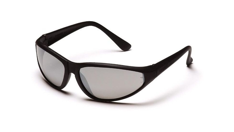 Pyramex Zone Safety Eyewear - Silver Mirror Lens, Black Frame SB970E