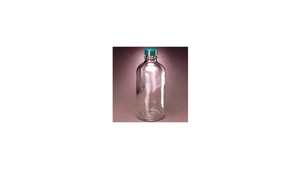 Qorpak Boston Round Bottles, Narrow Mouth, Qorpak 7717 With Pulp/Vinyl-Lined Black Phenolic Cap