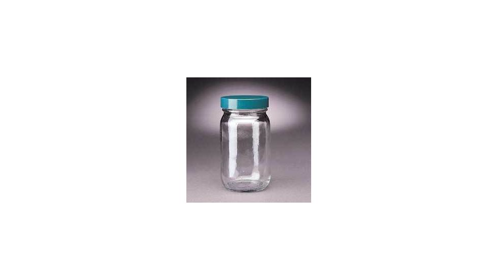 Qorpak Standard Bottles, Wide Mouth, Qorpak 7972 With Fluoropolymer Resin-Lined Green Thermoset Cap