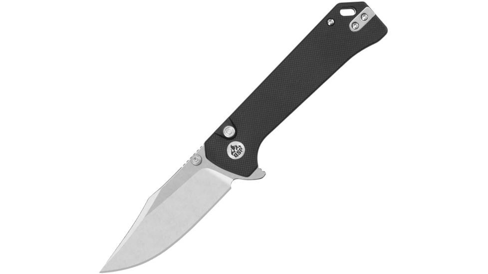 QSP Knife Grebe Button Lock Black G10