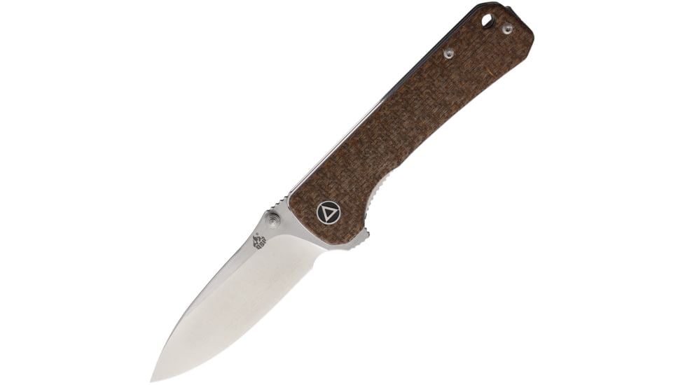 QSP Knife Hawk Linerlock Folding Knife, Brown, Brown micarta handle, QS131-G