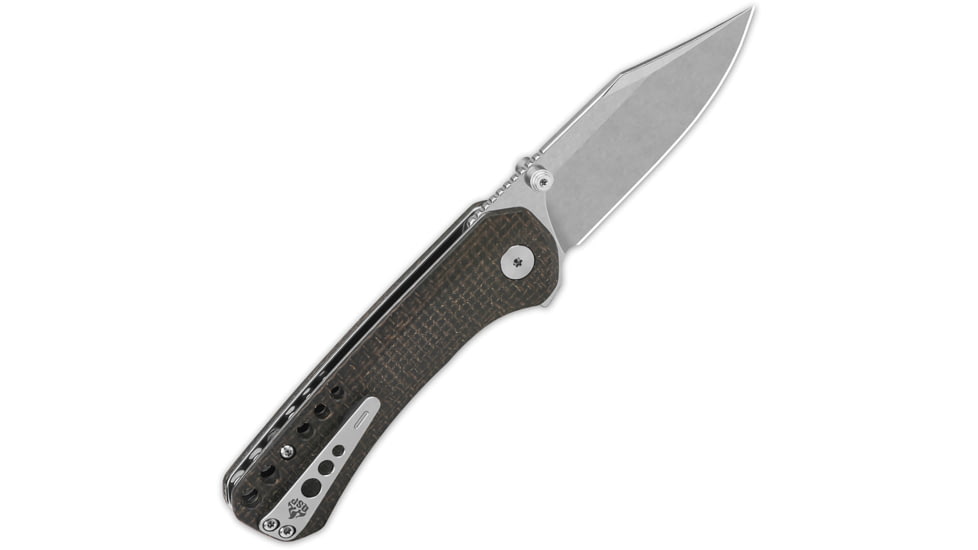 QSP Knife Kestrel Linerlock Brown Mic
