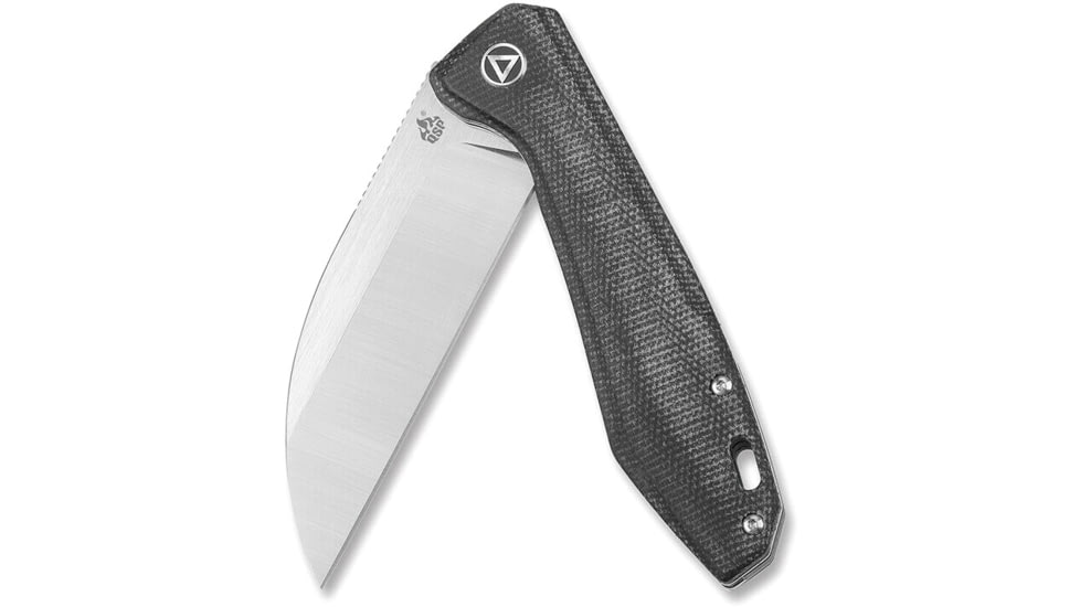 QSP Knife Pelican Linerlock Folding Knife, 3.63in CPM S35VN stainless blade, Black linen micarta handle, QS118-D2