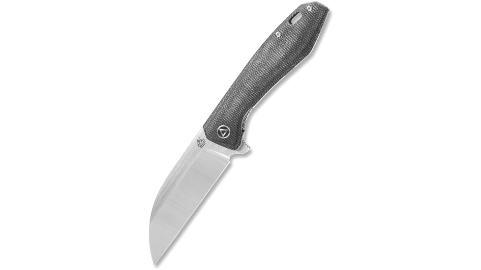 QSP Knife Pelican Linerlock Folding Knife, 3.63in CPM S35VN stainless blade, Black linen micarta handle, QS118-D2