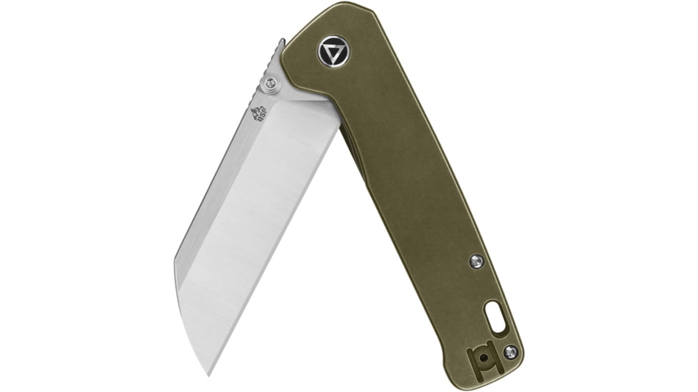 QSP Knife Penguin Plus Folding Knife, 4.5in Closed, 3.38in Satin CPM-20CV SS Blade, Bronze Stonewash Titanium Handle, QS130XL-B2