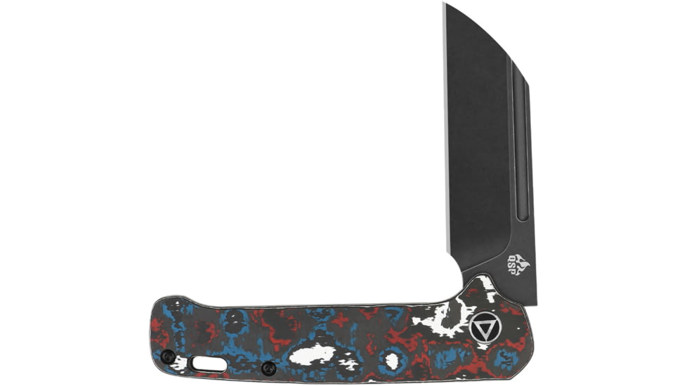 QSP Knife Penguin Nebula BSW Folding Knife, 4in Closed, 3in Black Stonewash CPM-20CV SS Blade, Nebula Fat Carbon Fiber Handle, QS130SJF2
