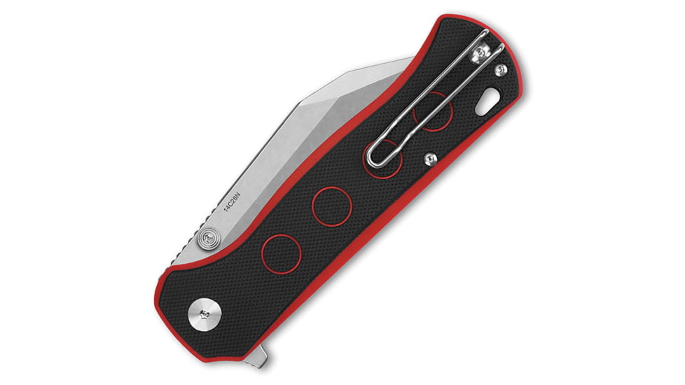 QSP Knife Swordfish Button Lock Blk/Rd