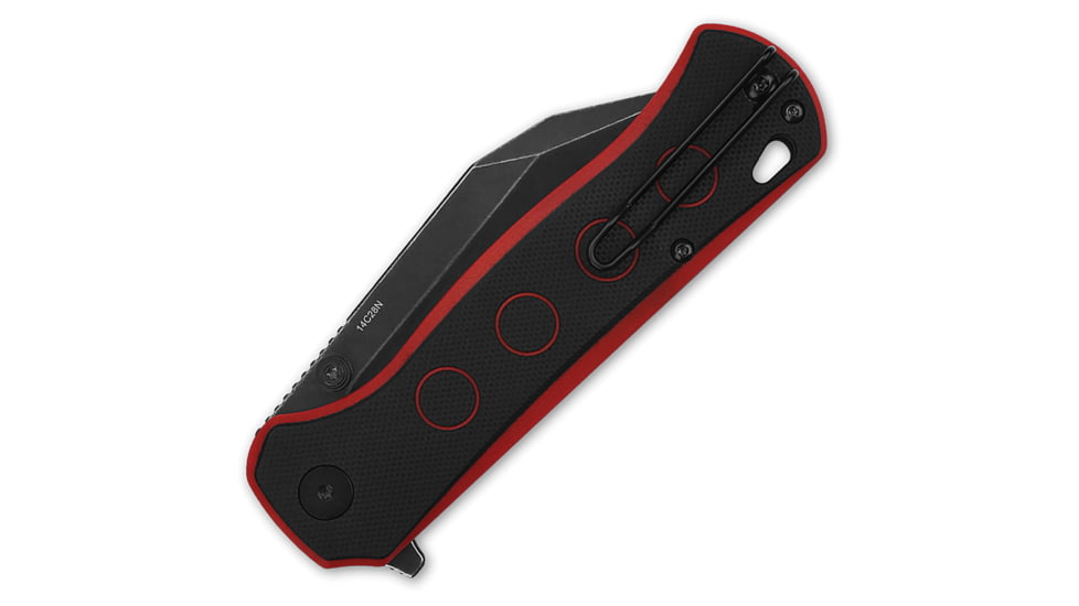 QSP Knife Swordfish Button Lock Blk/Rd QS149A2