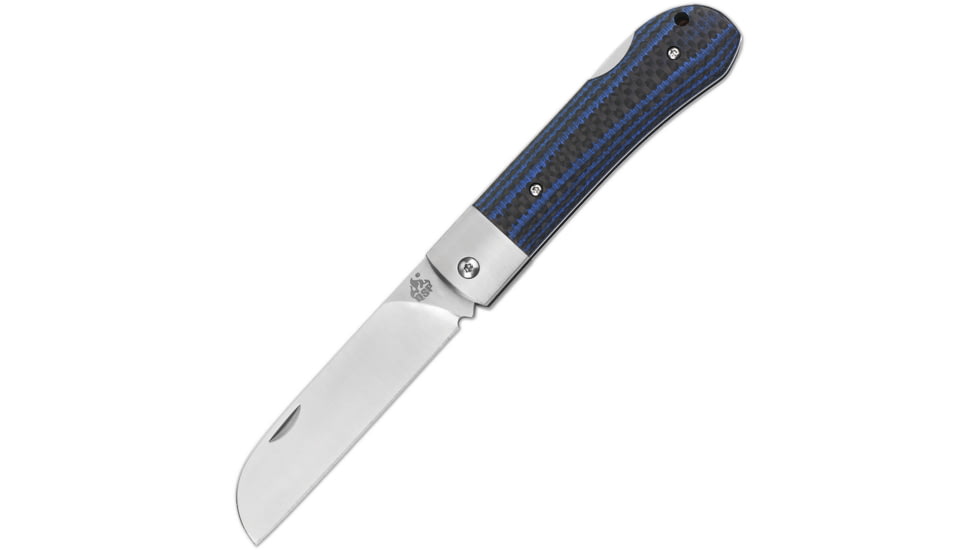 QSP Knife Worker Lockback Folding Knife, Blue G10 and carbon fiber handle, QS128-D