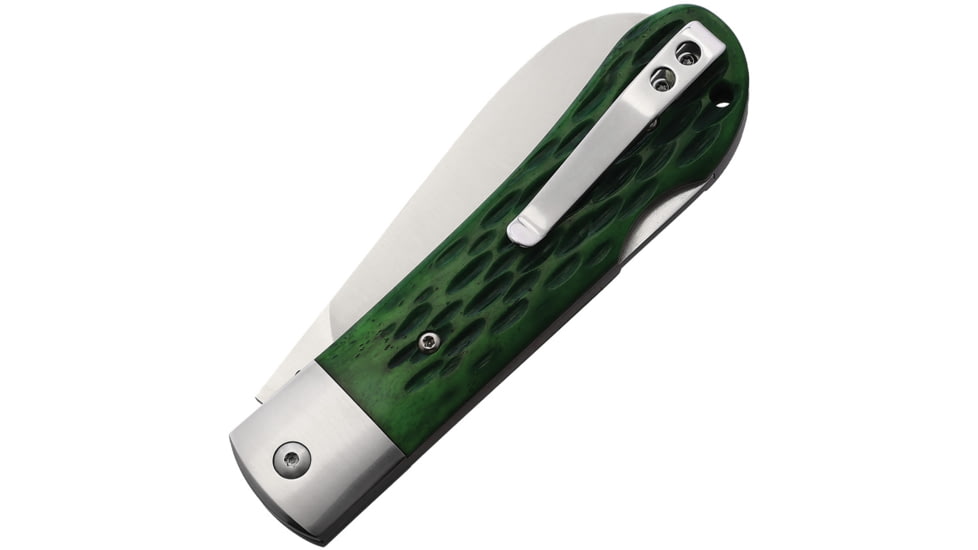 QSP Knife Worker Lockback Green Bone